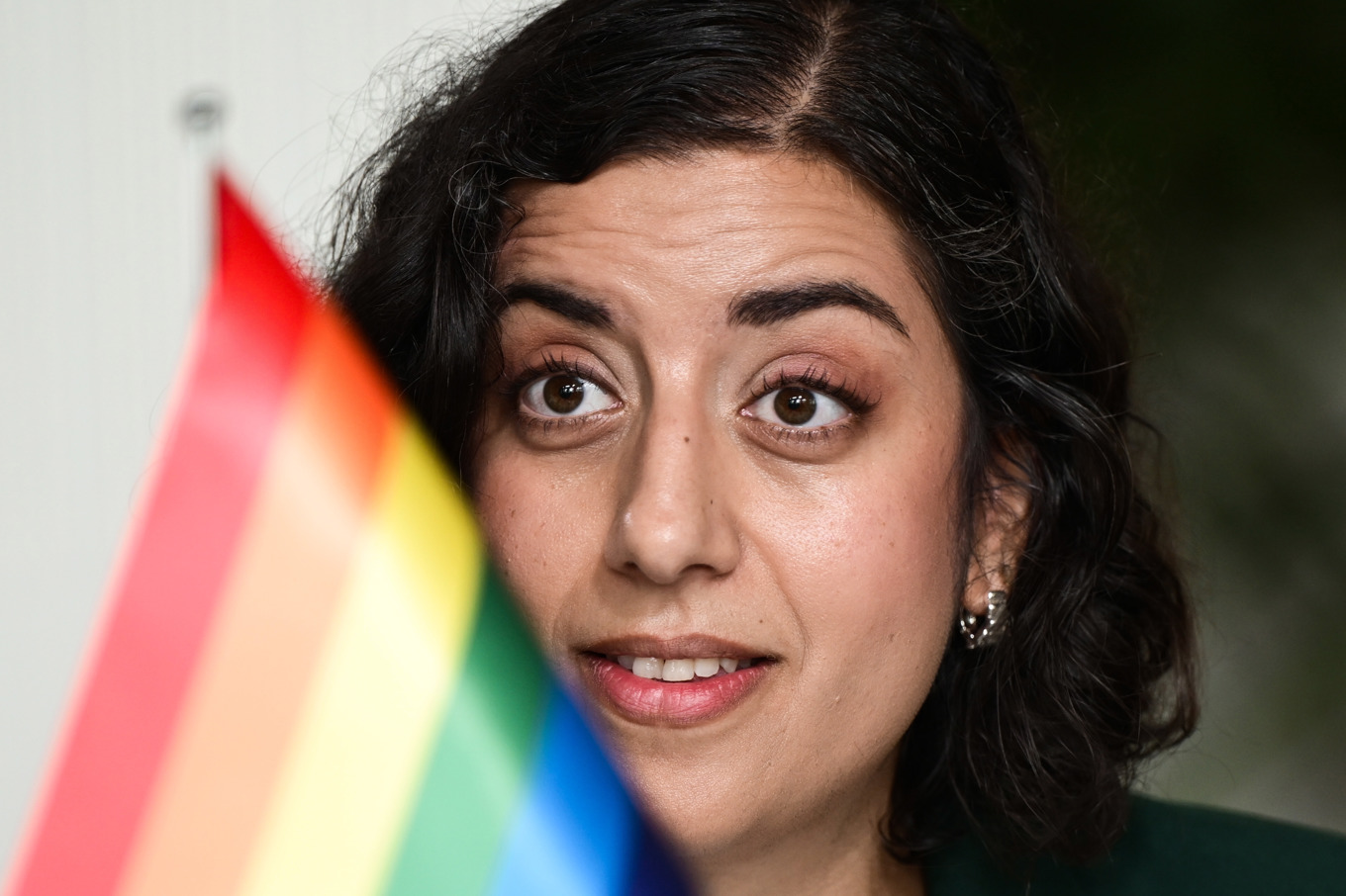 Utbildnings- och integrationsminister Simona Mohamsson vid regeringens sommarfika i Rosenbad. Foto: Magnus Lejhall/TT