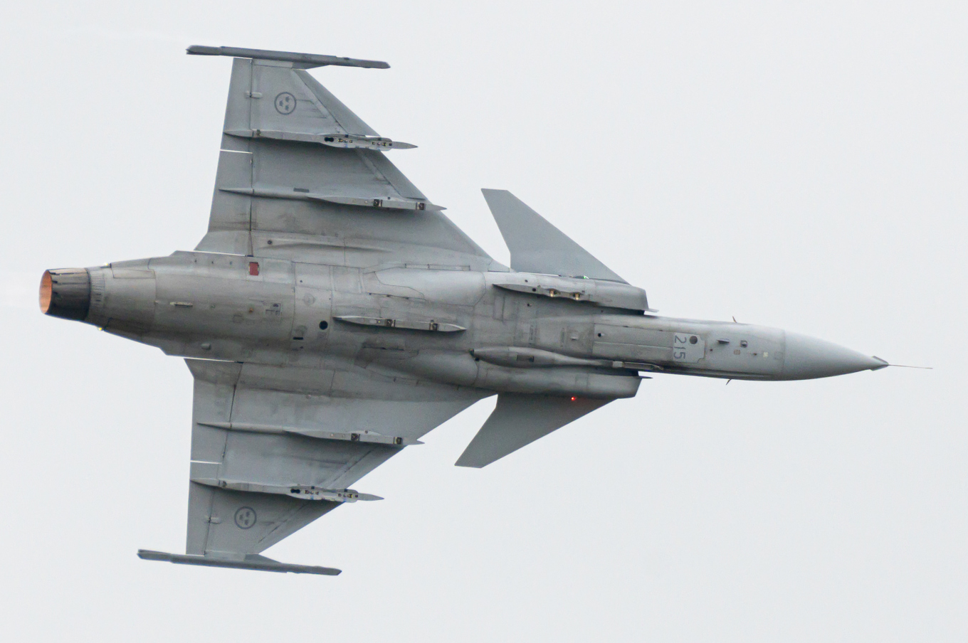 Jas 39 Gripen i samband med flygövning i Uppsala under våren. Foto: Melcher Ekströmer/TT