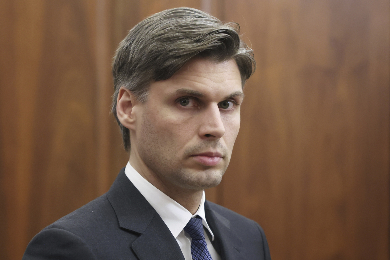 Dmitrij Bakanov, chef för Roskosmos. Arkivbild. Foto: Vjatjeslav Prokofjev/AP/TT