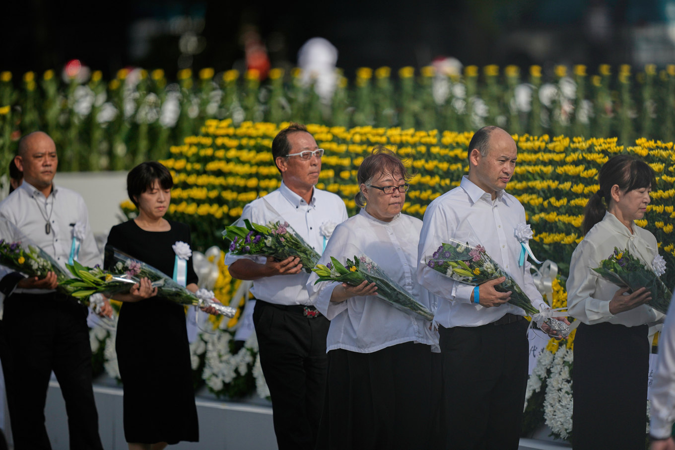 80-årsminnet av atombomben över Hiroshima högtidlighålls i Japan. Foto: Louise Delmotte/AP/TT