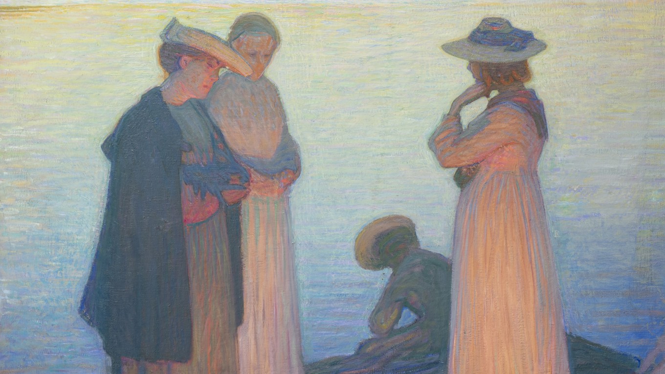 Konstnären Fritz Lindström från Rackstadkolonin, ”Våreld/Elden”, 1906. Olja på duk. Värmlands museum. Foto: Lars Sjöqvist