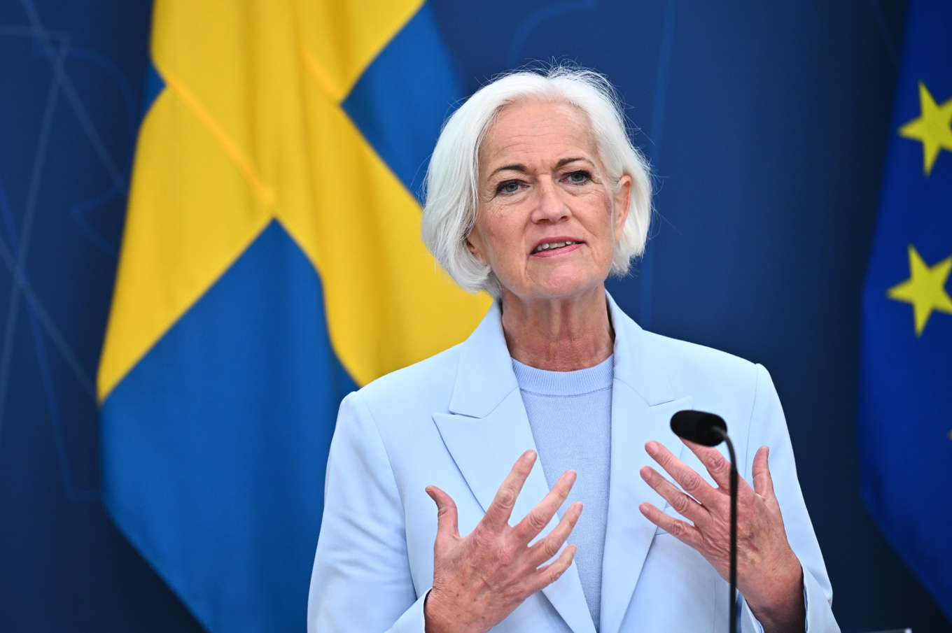 Sjukvårdsminister Acko Ankarberg Johansson (KD) har ändrat sig i frågan om att ta emot patienter från Gaza. Foto: Claudio Bresciani/TT