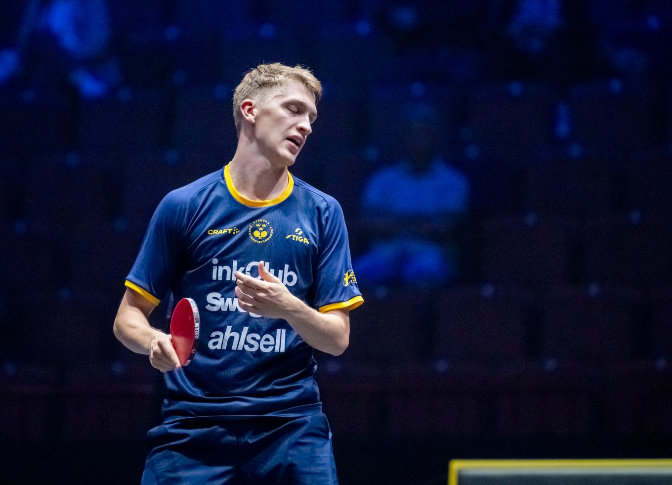 Anton Källberg är utslagen ur Grand Smash-turneringen i Malmö efter en svag insats. Foto: Johan Nilsson/TT