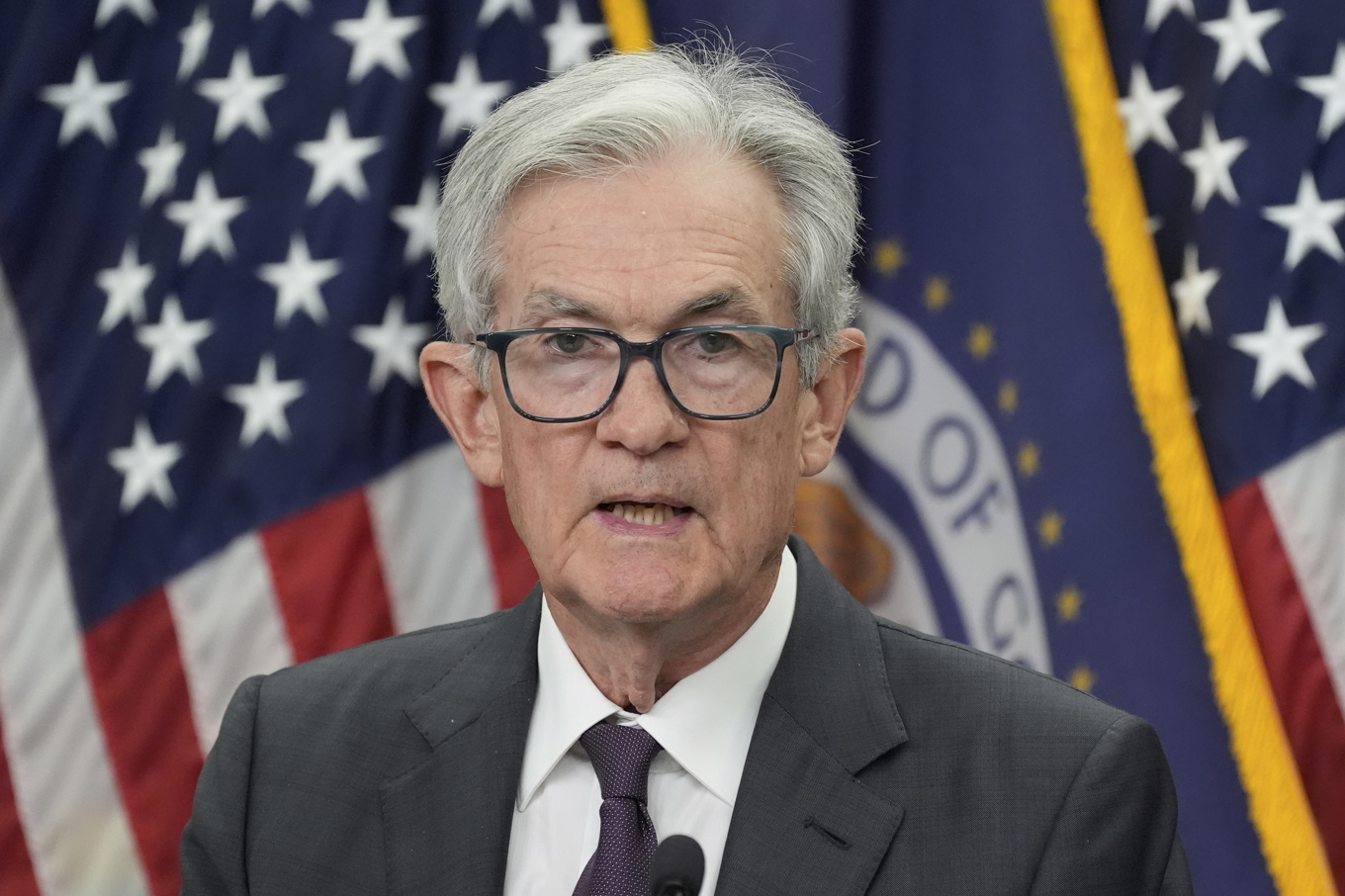Amerikanske centralbankschefen Jerome Powell talar i Jackson Hole. Arkivbild. Foto: Manuel Balce Ceneta/AP/TT