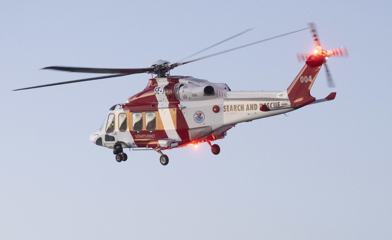Sjöräddningens helikopterresurs bistod i sökandet. Arkivbild. Foto: Johan Nilsson/TT