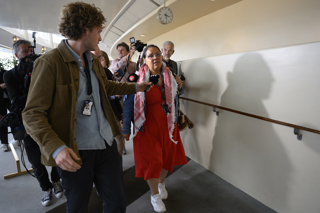 Lorena Delgado Varas i riksdagen tidigare i veckan. Foto: Henrik Montgomery/TT