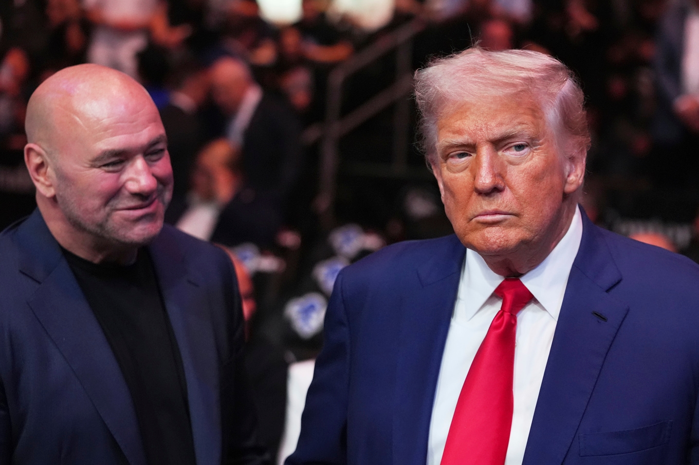 UFC-chefen Dana White (tv) och Donald Trump är vänner. Arkivbild. Foto: Frank Franklin II/AP/TT