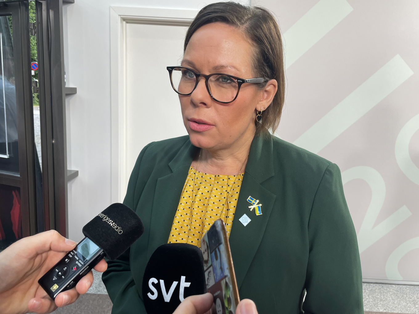 Utrikesminister Maria Malmer Stenergard (M) på väg in till lördagens EU-möte i Köpenhamn. Foto: Wiktor Nummelin/TT