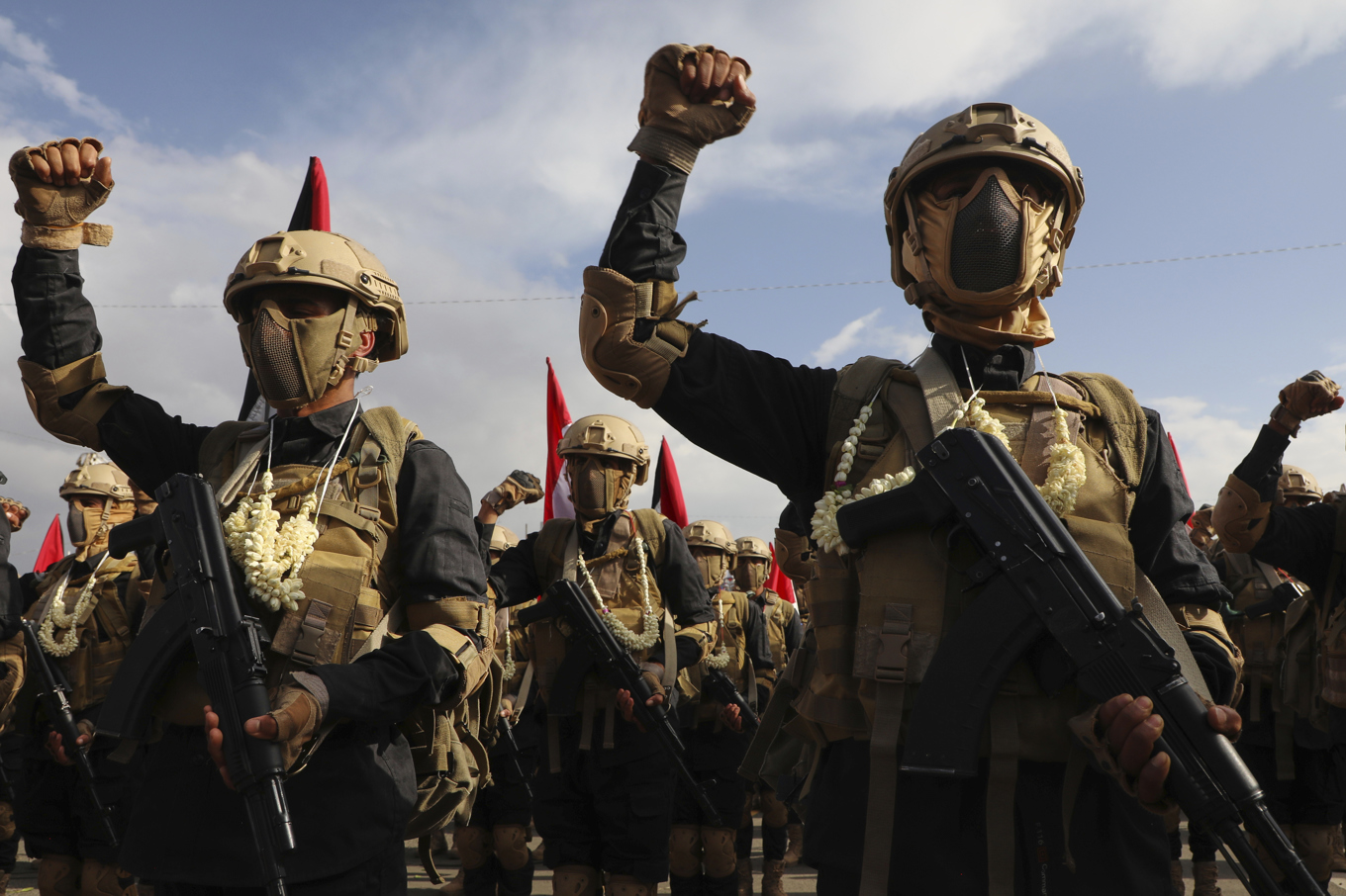 Huthirebeller skanderar slagord under en veckovis manifestation mot Israel i Jemens huvudstad Sanaa på fredagen. Arkivbild. Foto: Osamah Abdulrahman/AP/TT
