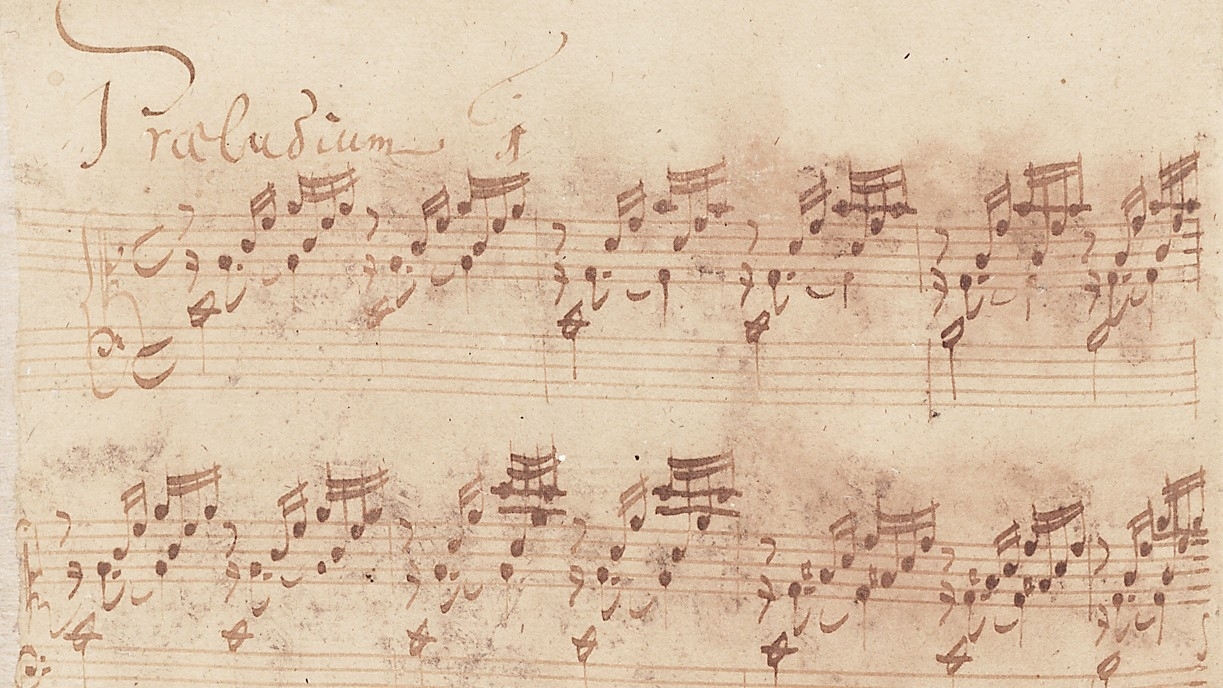 Autografen till Bachs preludium i C-dur ur första boken av ”Das wohltemperierte Klavier”. Foto: Public Domain