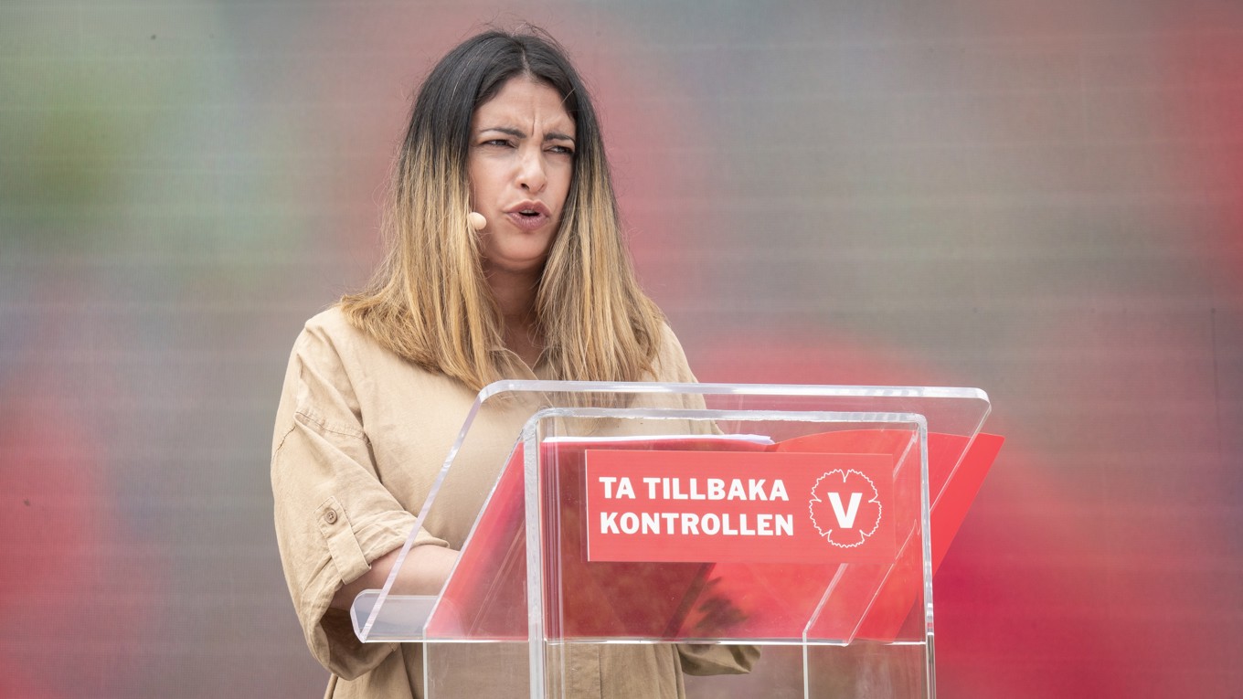 Nooshi Dadgostar, ledare för Vänsterpartiet. Foto: Bilbo Lantto