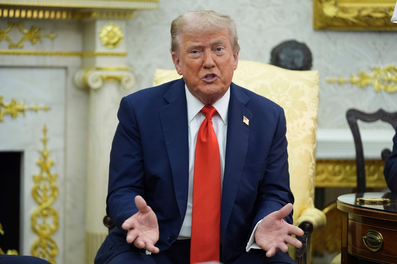 USA:s president Donald Trump fotograferad i Vita huset på onsdagen. Foto: Evan Vucci/AP/TT