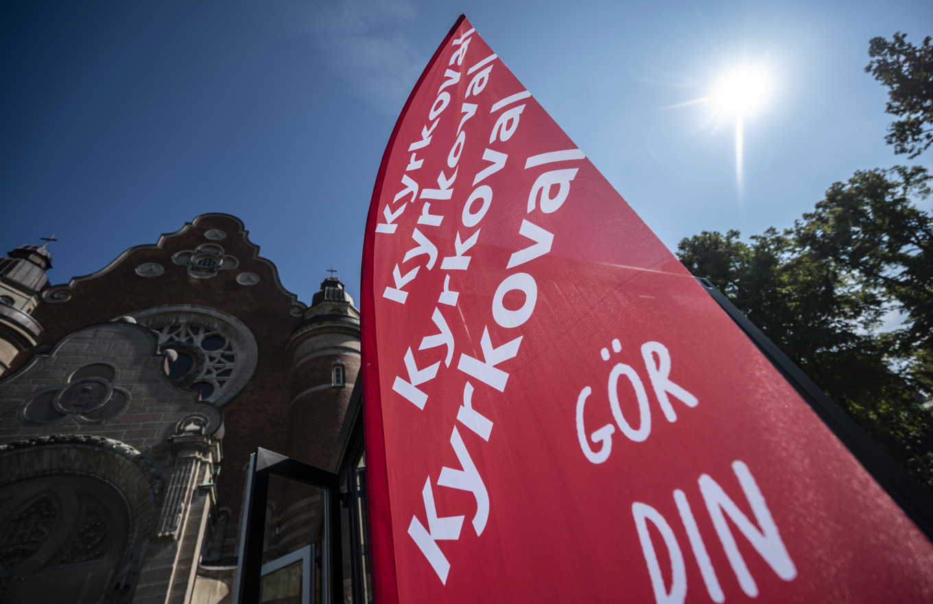 Den 21 september är det val i Svenska kyrkan. Bild tagen under förra kyrkovalet 2021. Foto: Johan Nilsson/TT