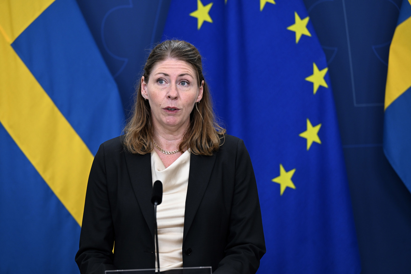 Elisabet Lann (KD) i samband med att hon presenterades som ny sjukvårdsminister på tisdagen. Foto: Fredrik Sandberg/TT