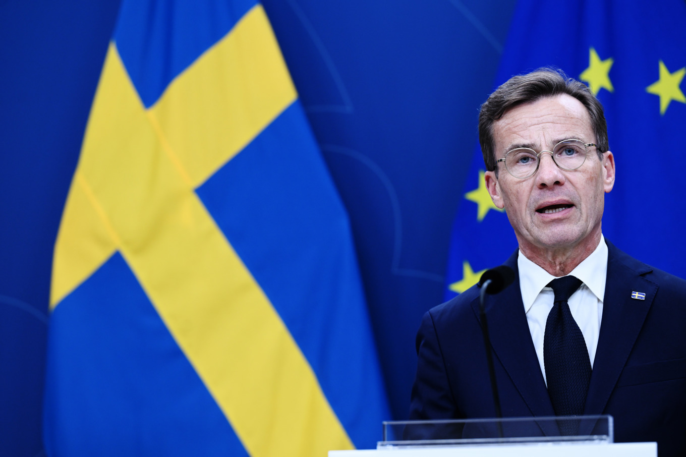 Statsminister Ulf Kristersson (M), fotograferad efter riksmötets öppnande. Foto: Fredrik Sandberg/TT