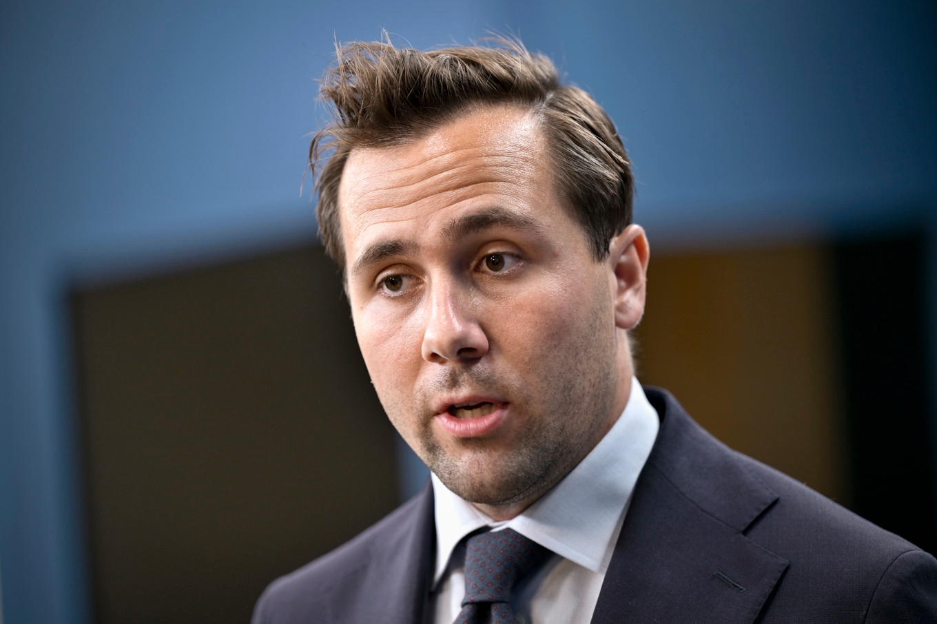 Bistånds- och utrikeshandelsminister Benjamin Dousa (M). Arkivbild. Foto: Magnus Lejhall/TT