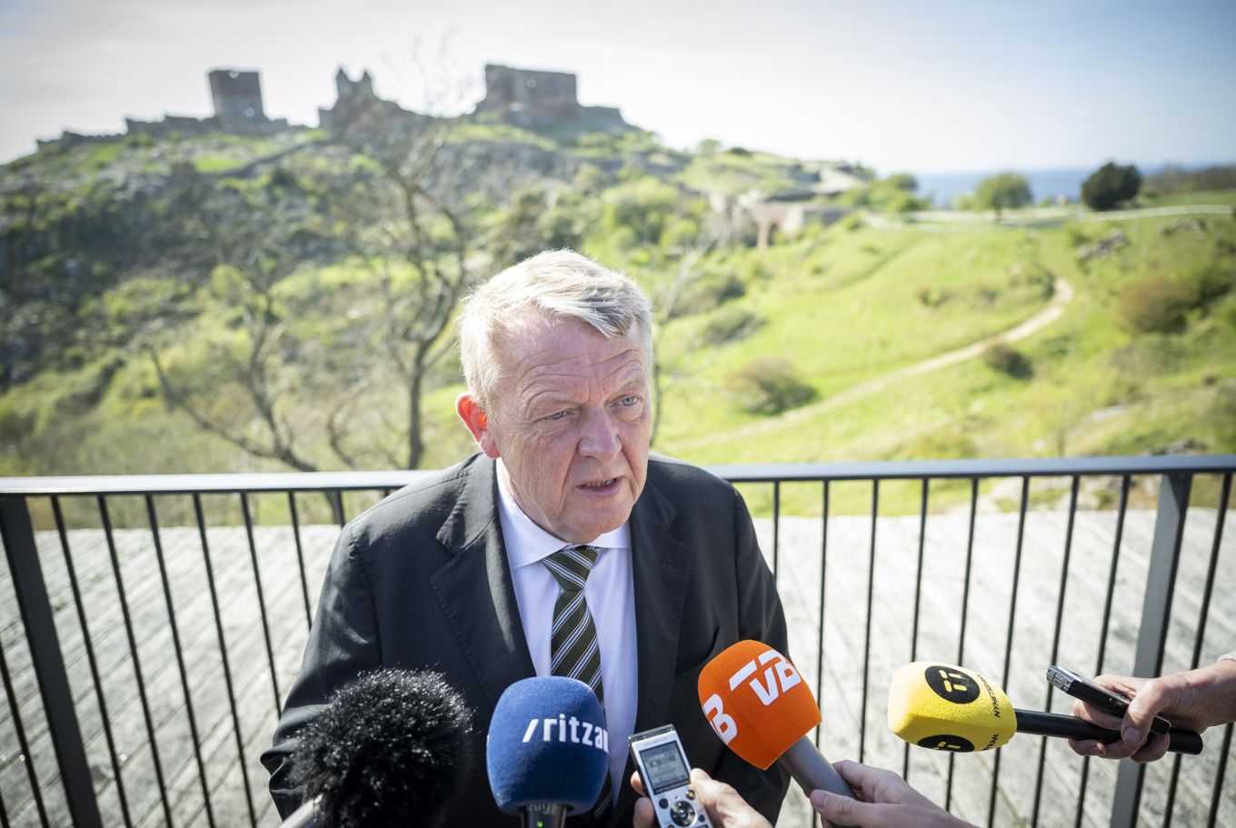 Danmarks utrikesminister Lars Løkke Rasmussen (M), fotograferad på Bornholm i april. Foto: Johan Nilsson/TT