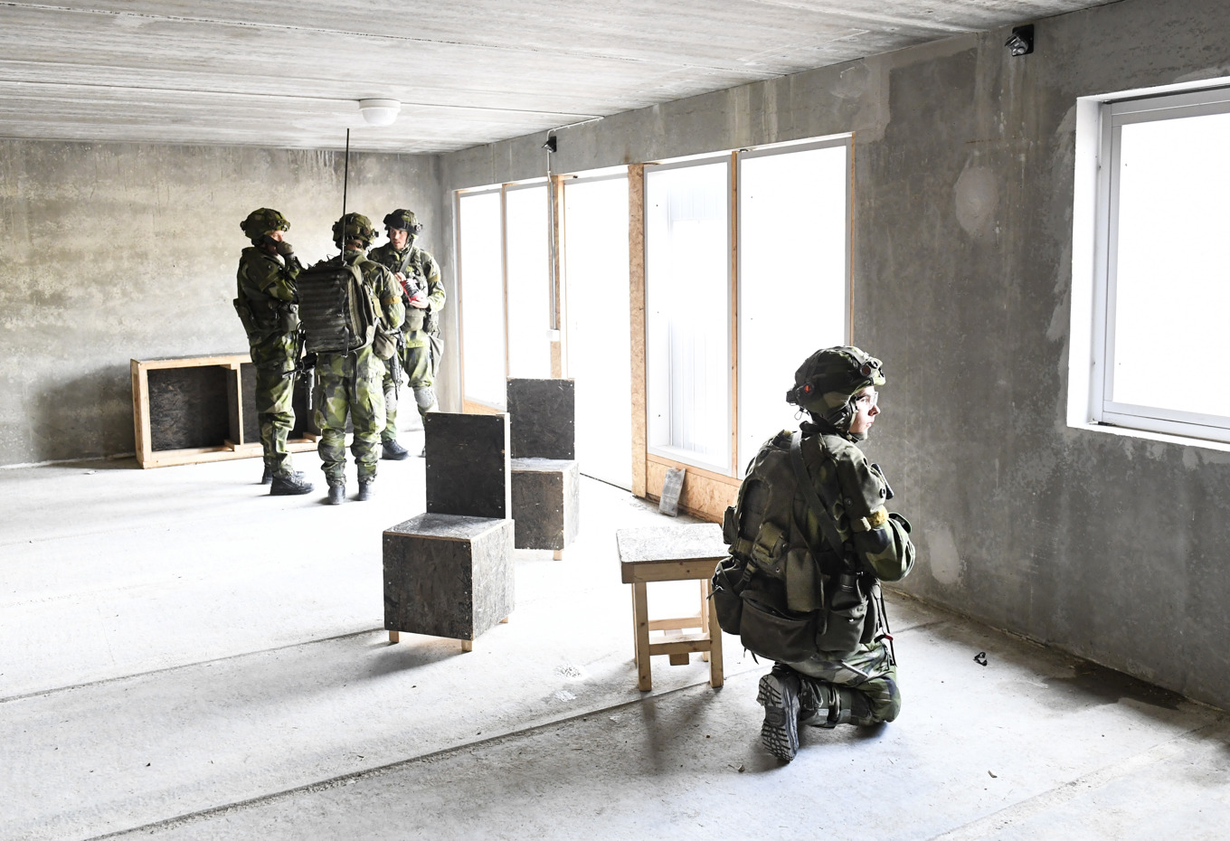 Bild från en militär övning vid anläggningen i Borensberg, vid ett annat tillfälle än torsdagens olycka. Foto: Pontus Lundahl/TT