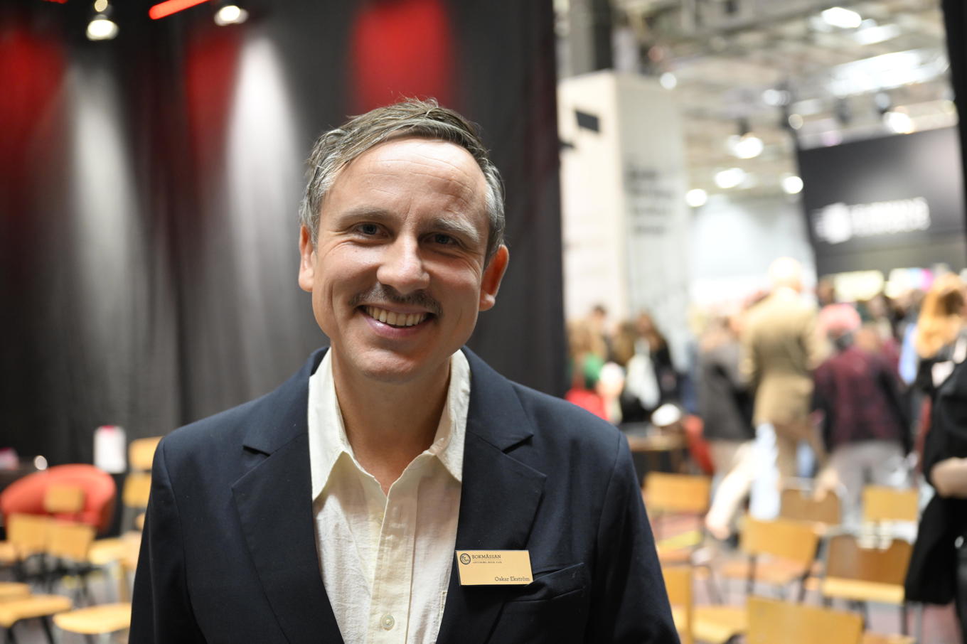 Oskar Ekström, chef Bokmässan, vid invigningen i torsdags. Foto: Fredrik Sandberg/TT