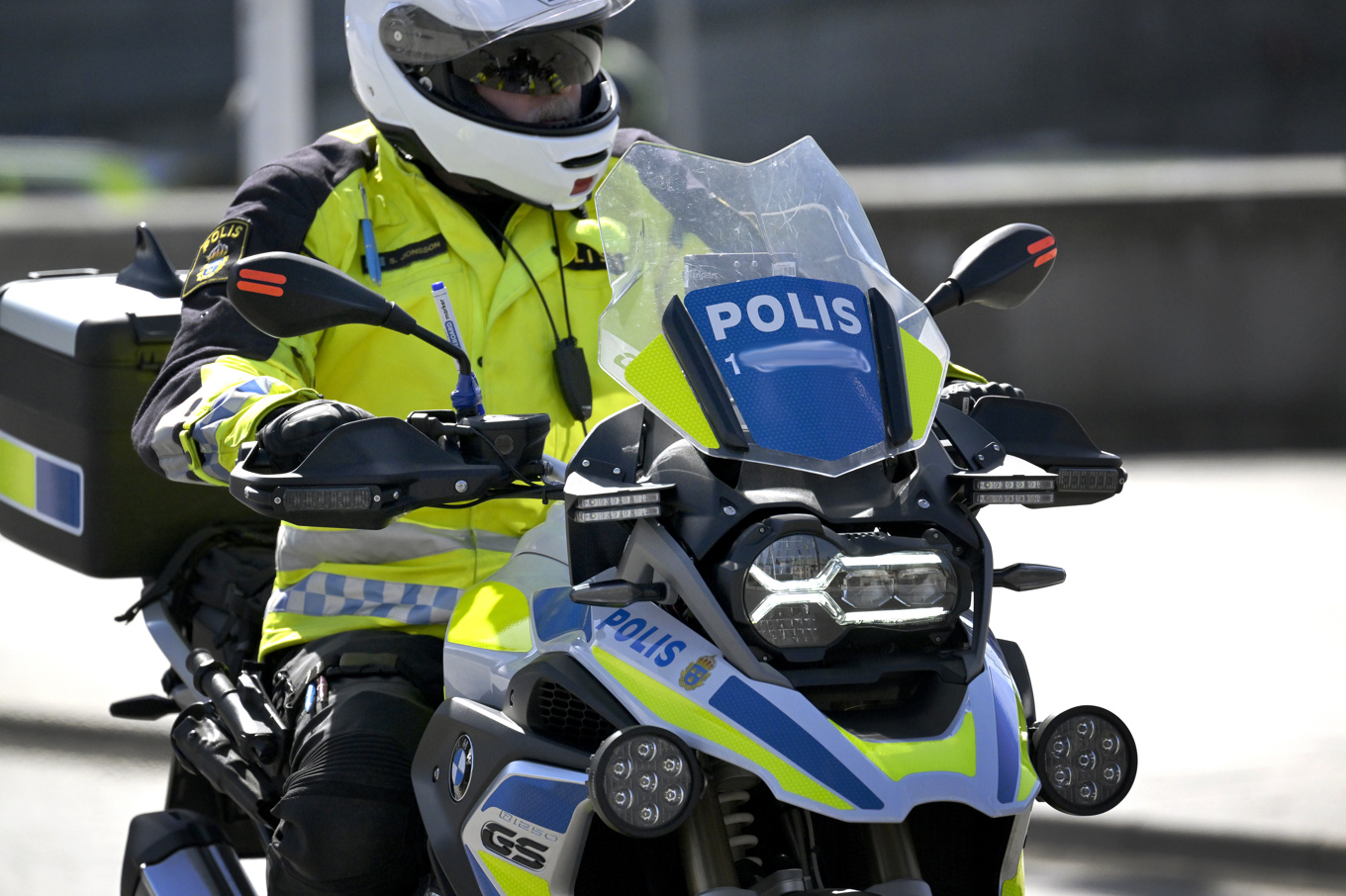En mc-buren polis. Arkivbid. Foto: Janerik Henriksson/TT