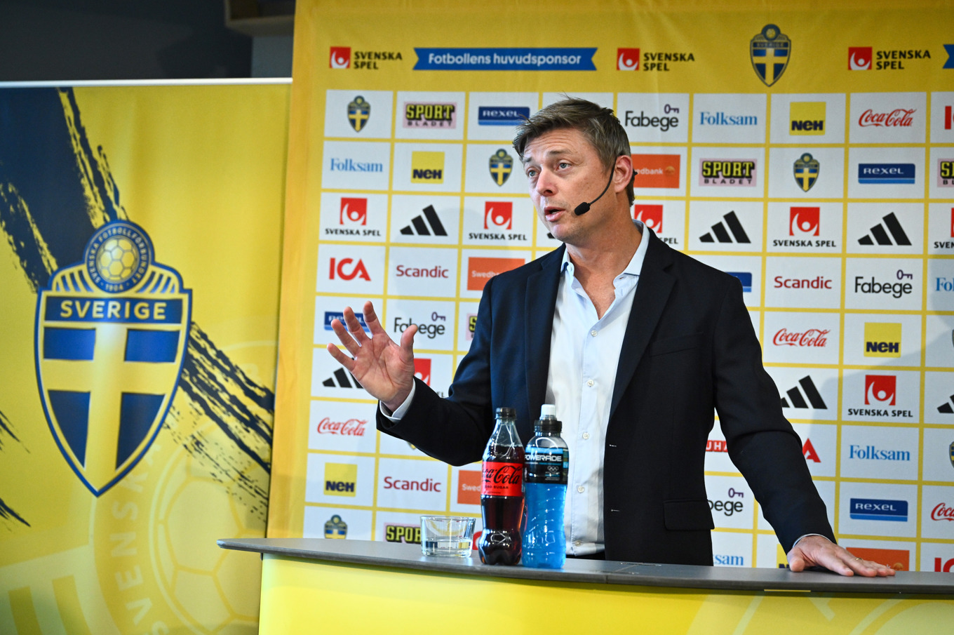Jon Dahl Tomasson har tagit ut truppen till VM-kvalmatcherna mot Schweiz och Kosovo. Arkivbild. Foto: Claudio Bresciani/TT