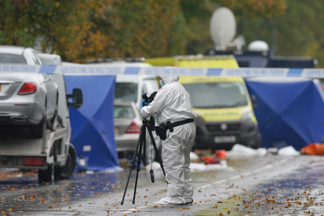 Attacken inträffade utanför en synagoga i torsdags. Foto: Ian Hodgson/AP/TT