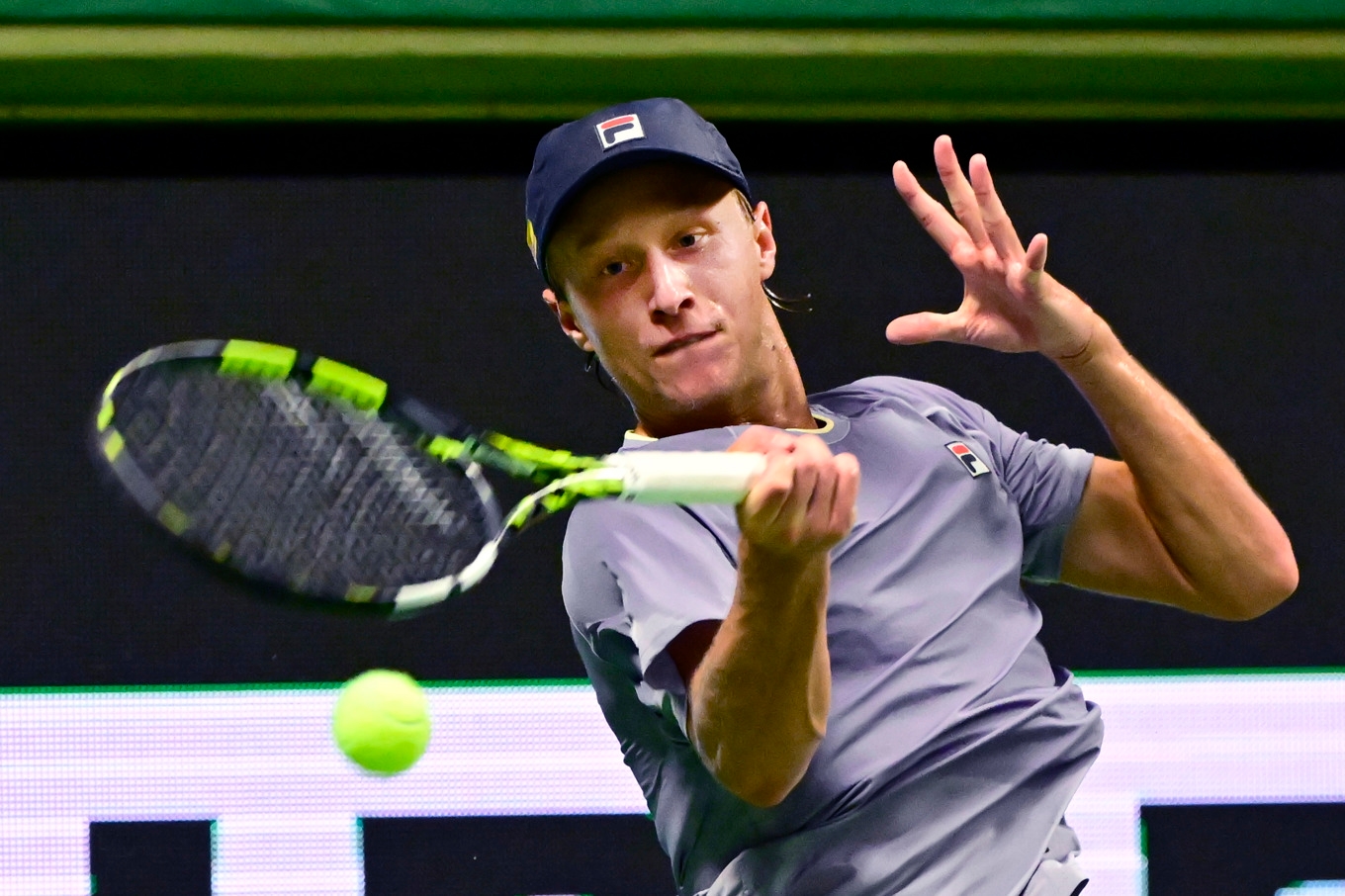 Leo Borg i Kungliga tennishallen. Foto: Jonas Ekströmer/TT