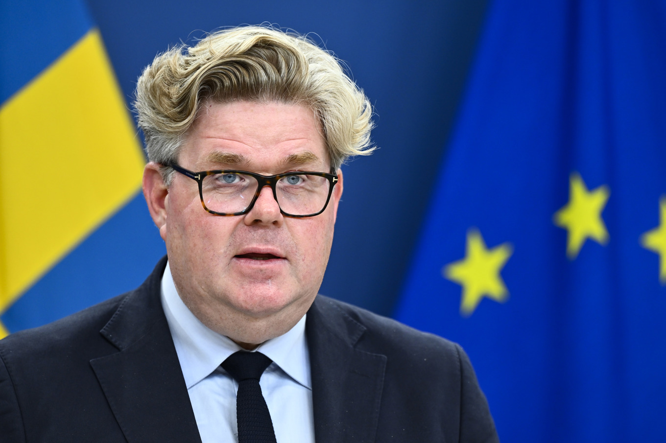 Justitieminister Gunnar Strömmer (M) under en pressbriefing i förra veckan. Arkivfoto. Foto: Anders Wiklund/TT