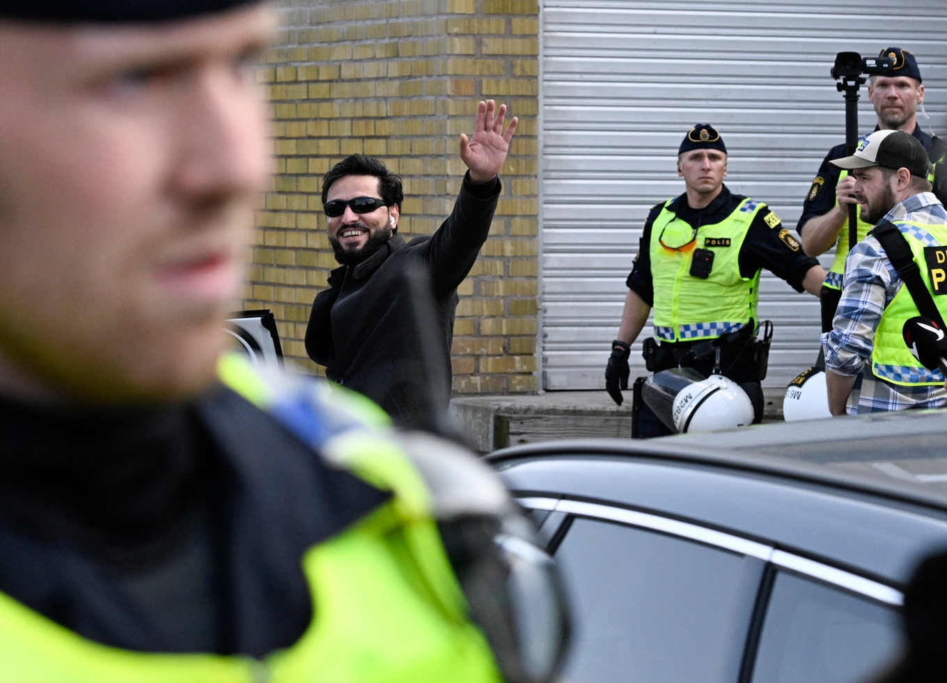 Salwan Momika under en sammankomst i Malmö 2023. Foto: Johan Nilsson/TT