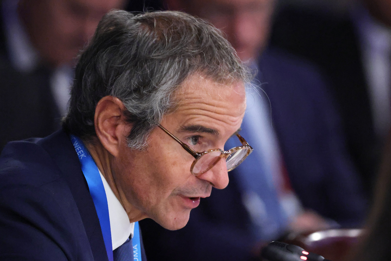 FN:s atomenergiorgan IAEA:s generaldirektör Rafael Grossi, på bild från i september. Foto: Evgenia Novozhenina/AP/TT