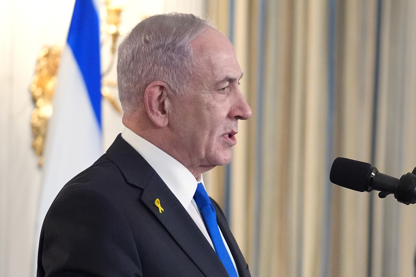 Israels premiärminister Benjamin Netanyahu under ett möte med Donald Trump i USA i slutet på september i år. Arkivbild. Foto: Evan Vucci/AP/TT