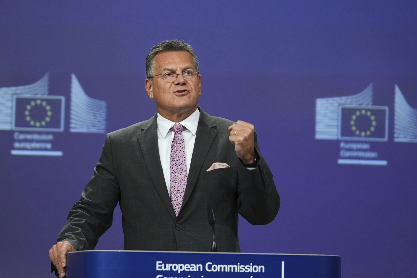 EU:s handelschef Maros Sefcovic kallar Kinas utökade exportkontroller "omotiverade och skadliga". Arkivbild. Foto: Virginia Mayo