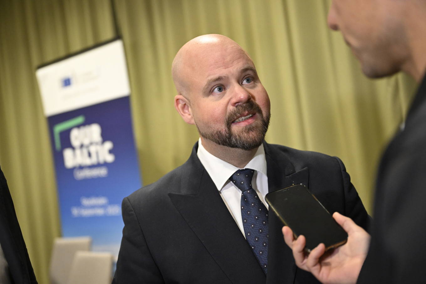 Landsbygdsminister Peter Kullgren (KD) under ett möte om Östersjön i Stockholm i september. Arkivbild. Foto: Jessica Gow/TT