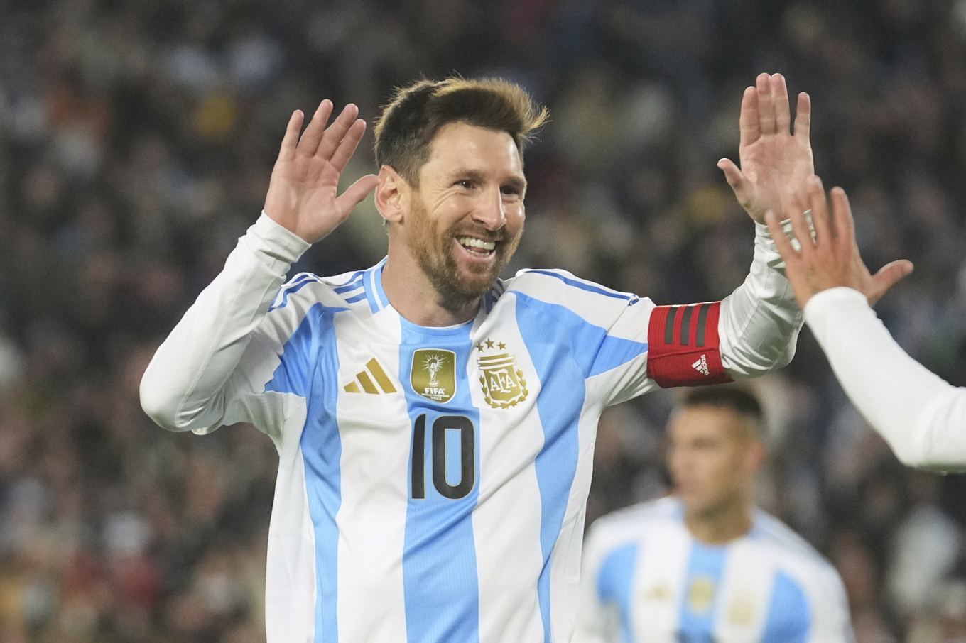 Lionel Messi har gjort 114 mål på 195 matcher för Argentina. Arkivbild. Foto: Gustavo Garello/AP/TT