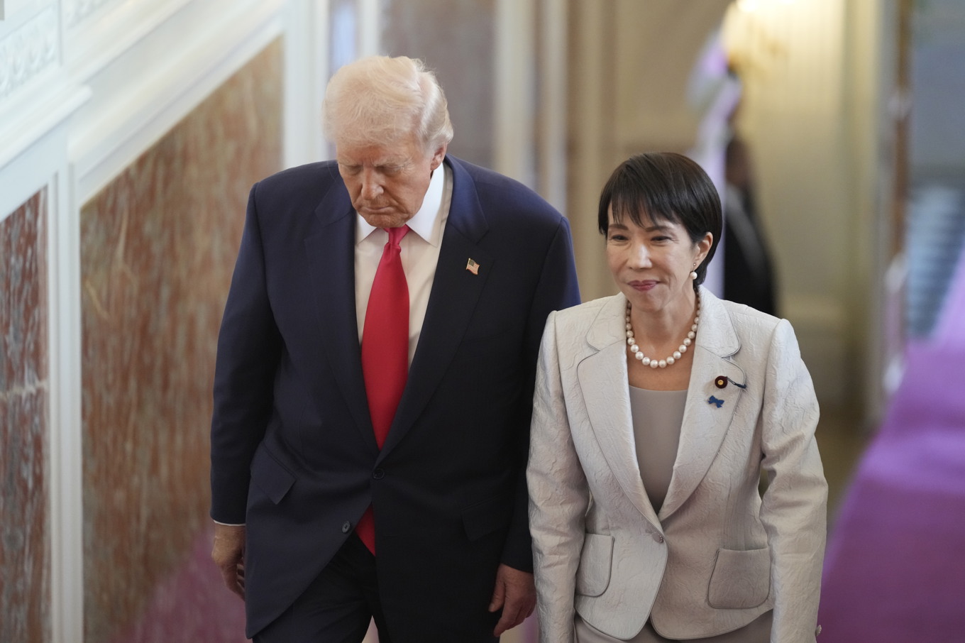 USA:s president Donald Trump och Japans premiärminister Sanae Takaichi. Foto: Mark Schiefelbein/AP/TT