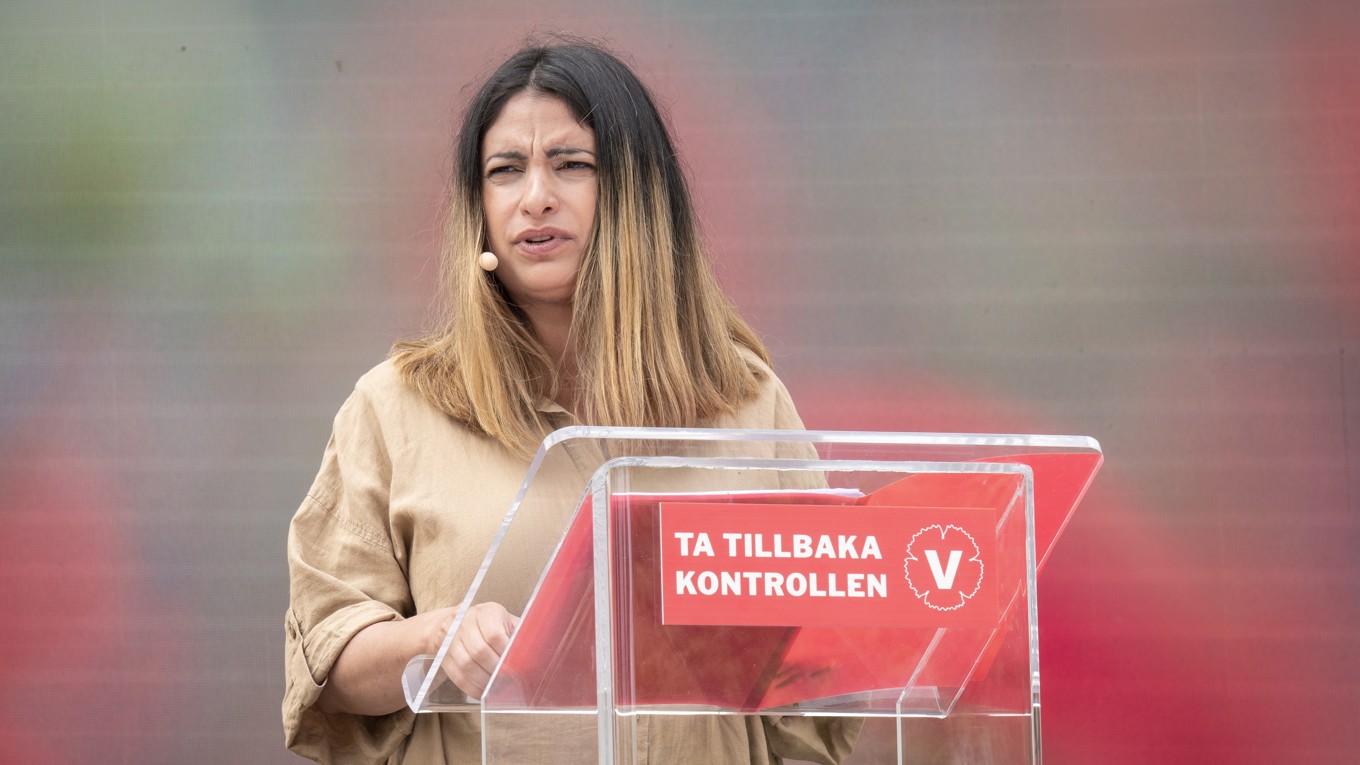 Vänsterpartiets ledare Nooshi Dadgostar. Foto: Bilbo Lantto