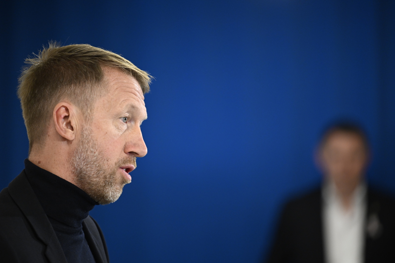 Graham Potter, ny förbundskapten för herrlandslaget i fotboll, tar i dag ut truppen till VM-kvalavslutningen. Arkivbild. Foto: Pontus Lundahl/TT