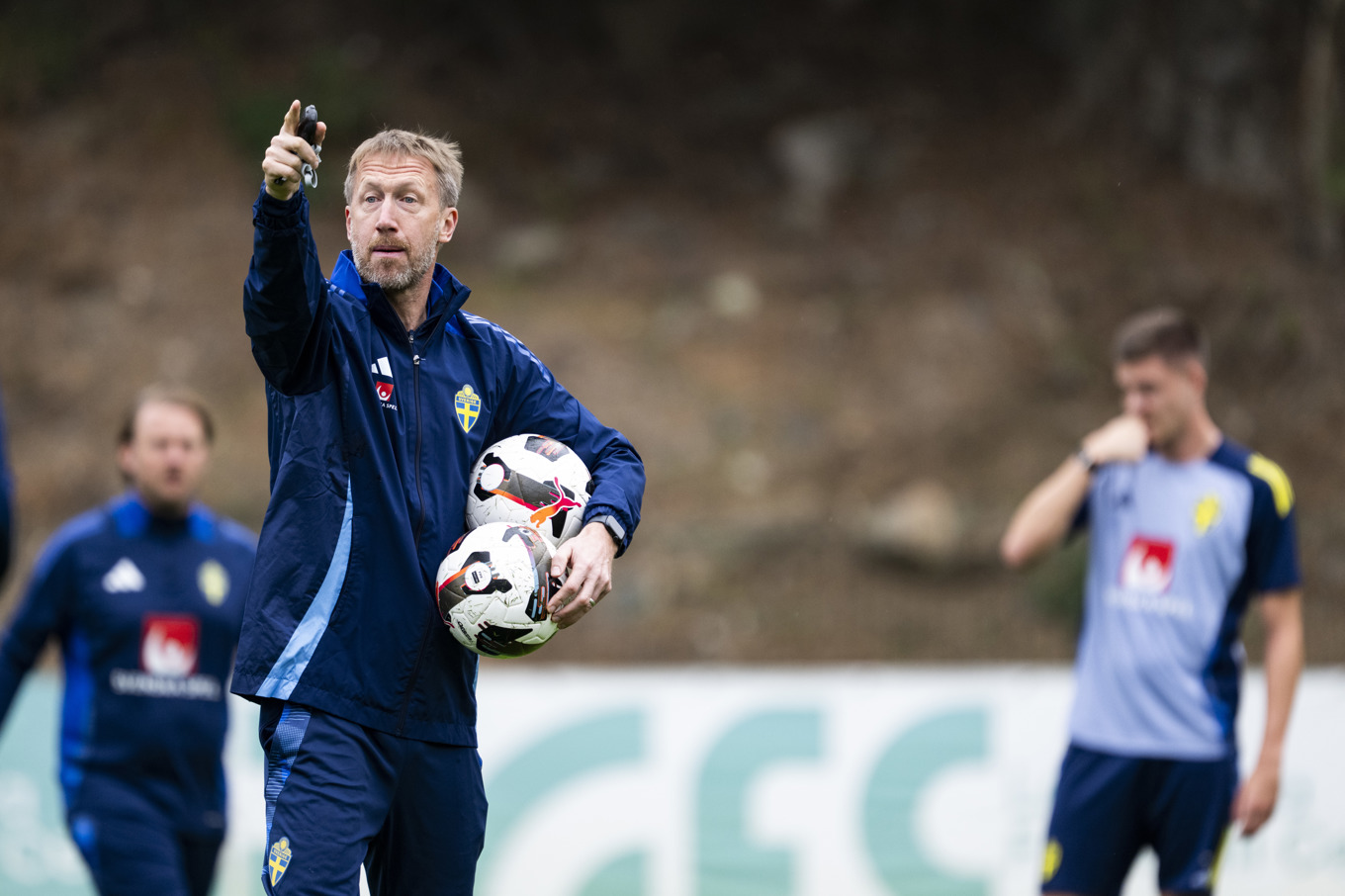 Nye förbundskaptenen Graham Potter har bara jobbat med spelarna i fem dagar inför VM-kvalet mot Schweiz. Foto: Pontus Lundahl/TT