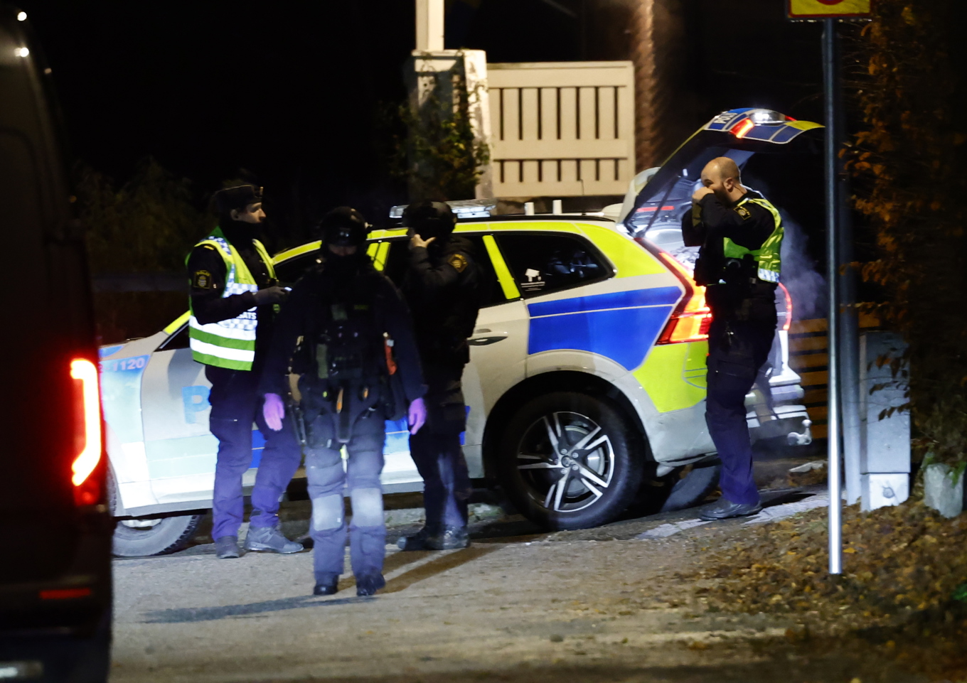 Polisen larmades om händelsen vid 23.20-tiden på söndagskvällen. Foto: Adam Ihse/TT