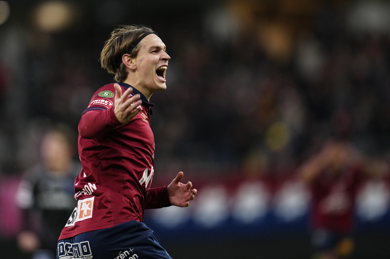 Noah Christoffersson blev tvåmålsskytt och stor matchhjälte när Örgryte kopplade ett hårt grepp om den allsvenska platsen i kvalet mot IFK Norrköping. Foto: Björn Larsson Rosvall/TT