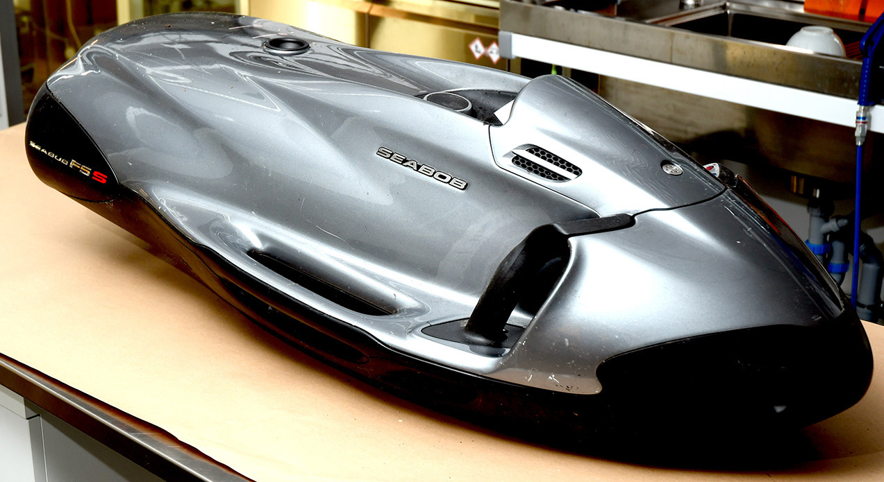 En av undervattensskotrarna som misstänks ha använts vid smugglingen. Foto: Foto: Tullverket