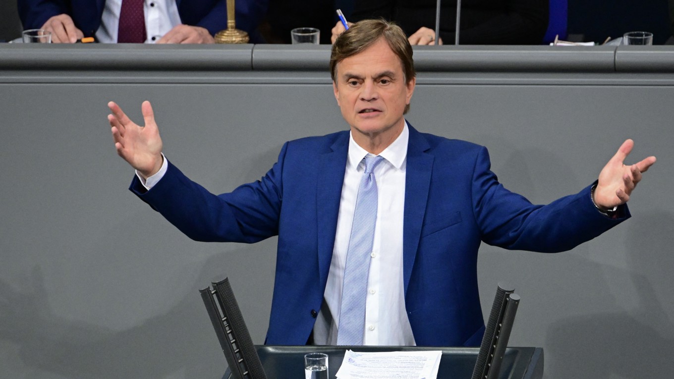 Bernd Baumann, parlamentsledamot för Alternativ för Tyskland (AFD). Foto: Tobias Schwarz/AFP via Getty Images