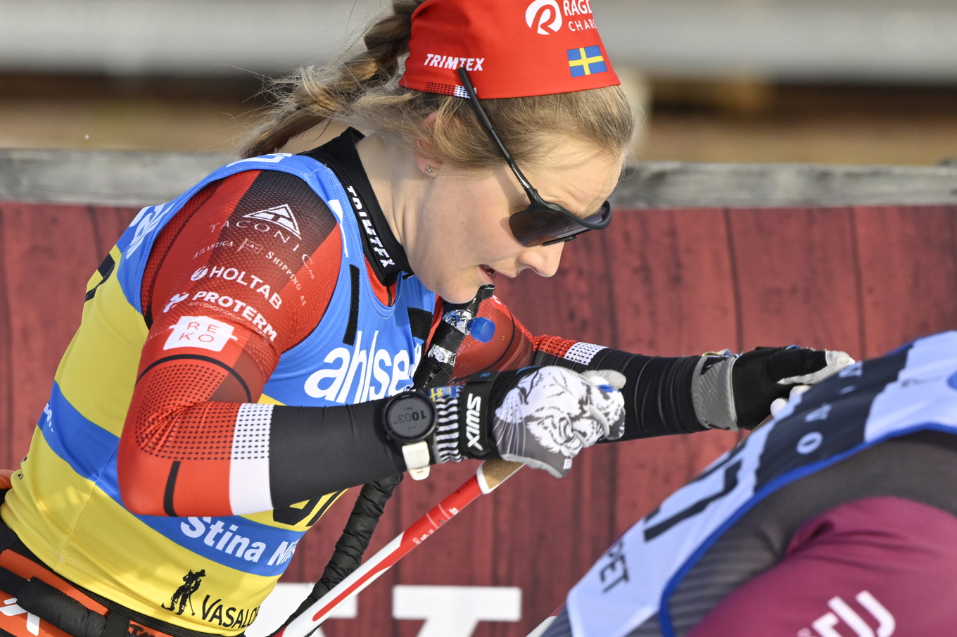 Stina Nilsson under Vasaloppet i mars, som hon vann. Foto: Ulf Palm/TT