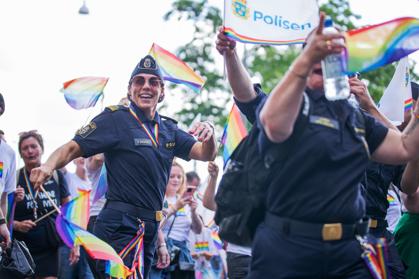 Det nya förslaget om uniformsanvändning innehåller ett förbud för uniform vid "åsiktsyttrande manifestationer", som Pride. Arkivbild. Foto: Caisa Rasmussen/TT