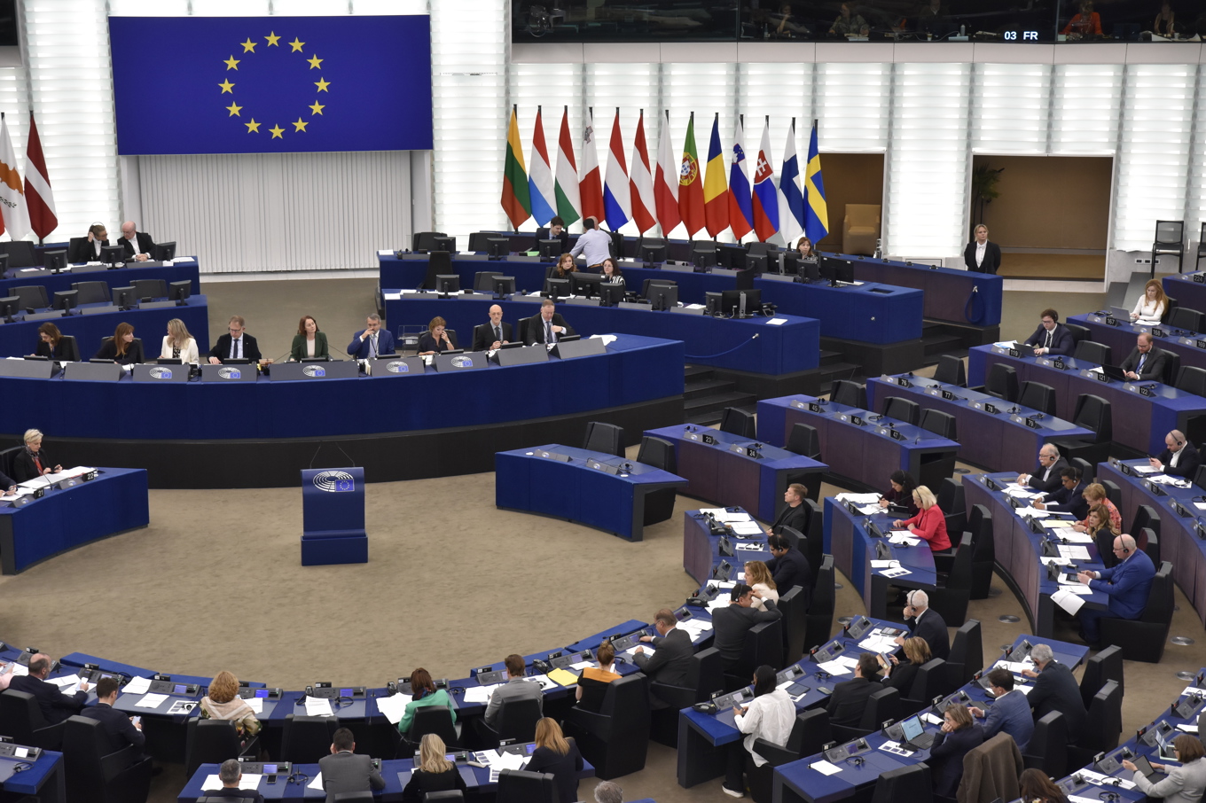 EU-parlamentsledamöter på plats i plenisalen i Strasbourg. Arkivfoto. Foto: Wiktor Nummelin/TT