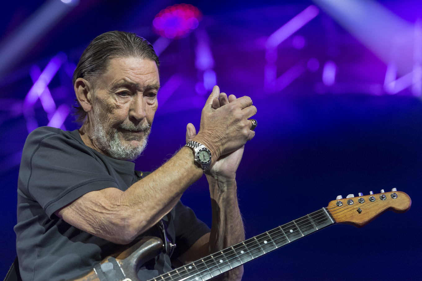 Chris Rea på scen i Schweiz 2017. Arkivbild. Foto: Georgios Kefalas/AP/TT