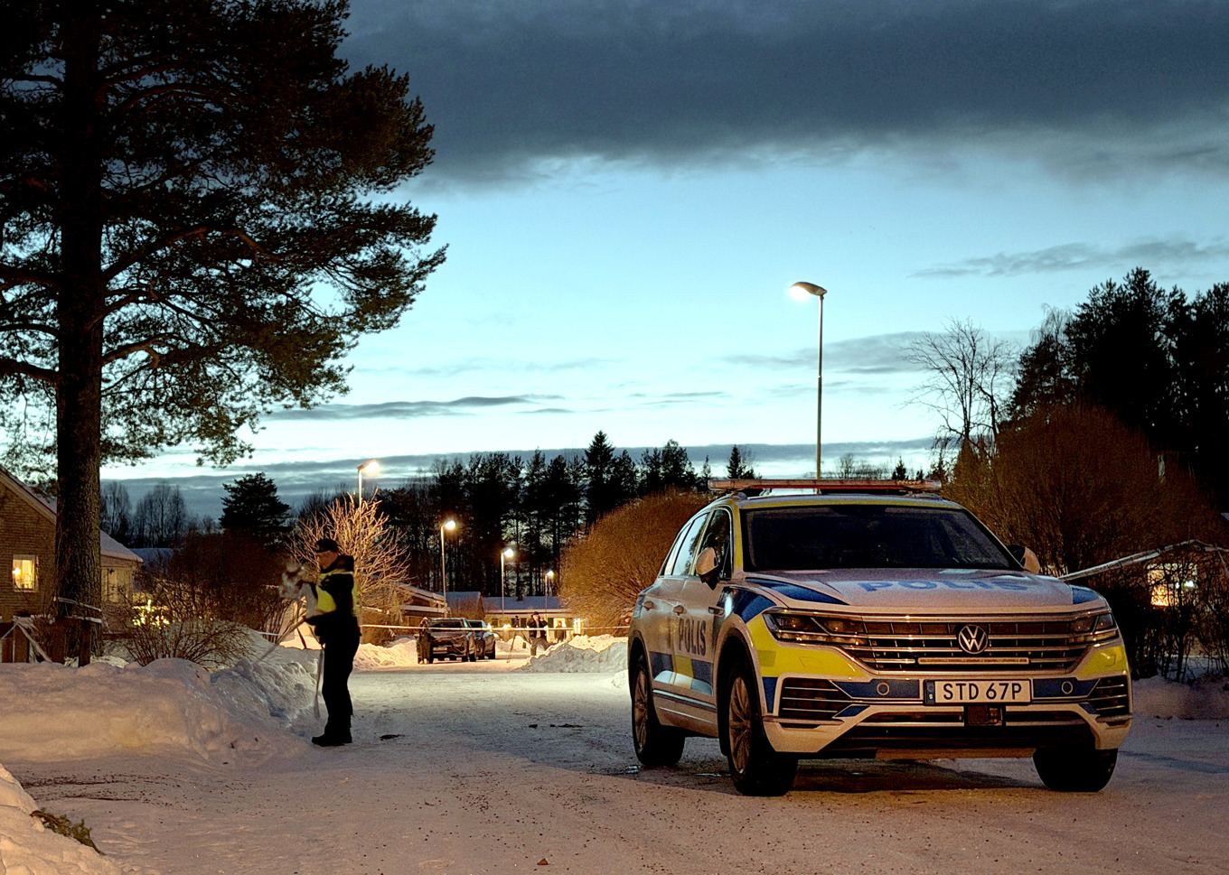 Polisavspärrningar efter mordet på juldagen i Boden. Arkivbild. Foto: Mats Engfors/TT