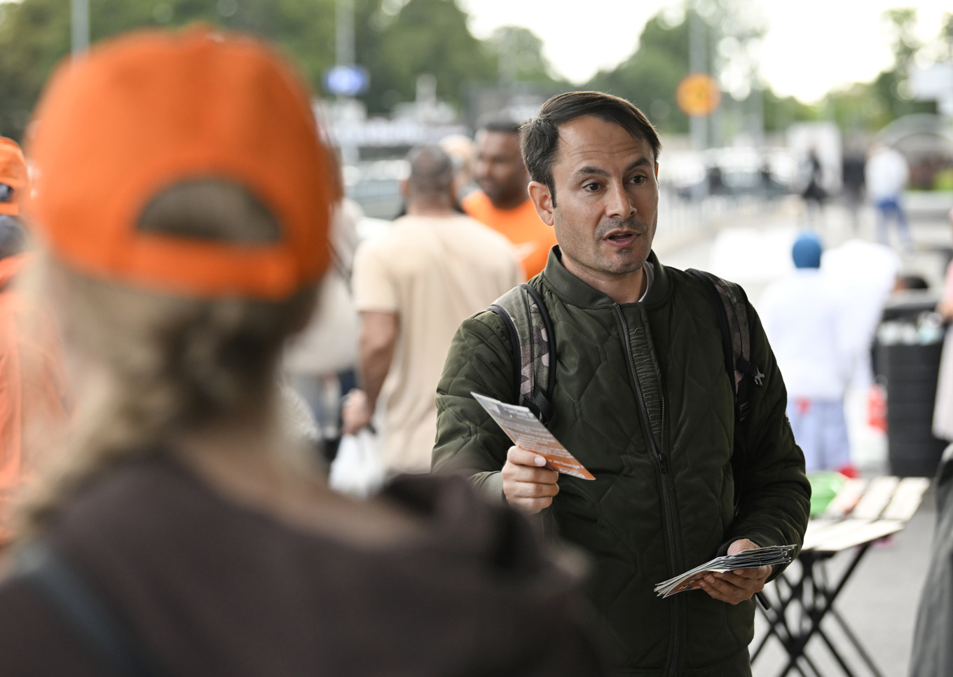 Partiet Nyans partiledare Mikail Yüksel i stadsdelen Rosengård i Malmö inför valet 2022. Foto: Johan Nilsson/TT