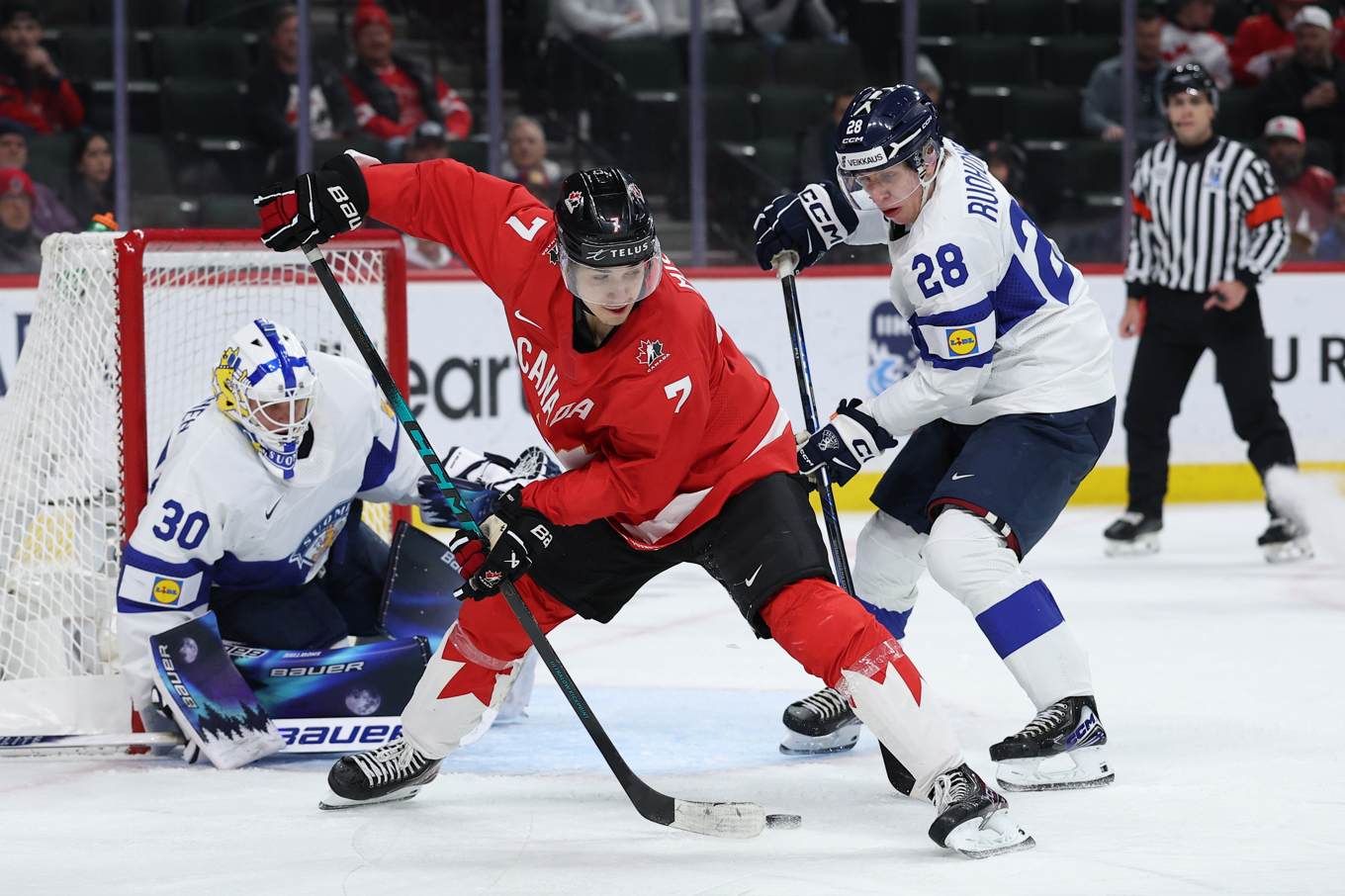 Kanada vann bronsmatchen mot Finland. Foto: Matt Krohn/AP/TT