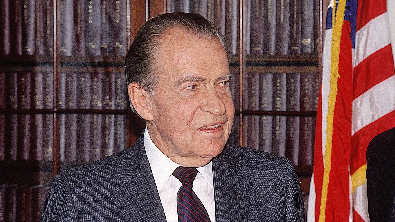 ”Jag är ingen skurk” hävdade USAs president Richard Nixon. När det senare visade sig att han försökt dölja sin vetskap om ett inbrott i motståndarnas partihögkvarter blev hans ställning ohållbar. Foto: Mark Reinstein/Shutterstock